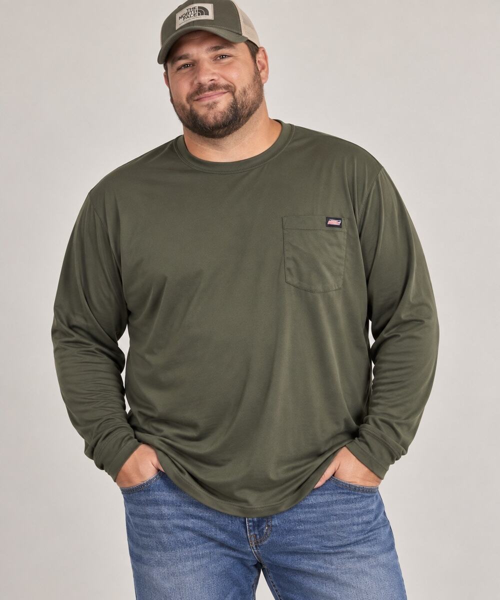 Genuine Dickies Men Long Sleeve Active Performance Pocket T-Shirt